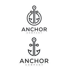 Poster - Line Art Anchor logo design inspiration - Vector
