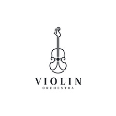 Poster - Line Art Violin / Cello logo design inspiration - Vector Illustration