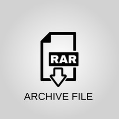 Poster - Archive file icon. RAR file concept symbol design. Stock - Vector illustration can be used for web.