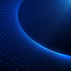 Poster - Glowing dots on dark background.