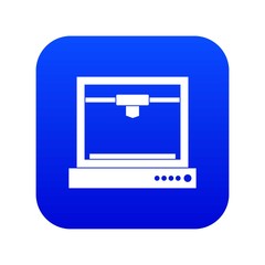 Poster - 3d printer model icon digital blue for any design isolated on white vector illustration