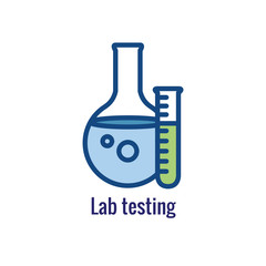 Wall Mural - Drug Testing and Process Icon Vector Graphic w Rounded Edges