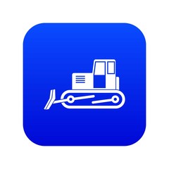Poster - Bulldozer icon digital blue for any design isolated on white vector illustration