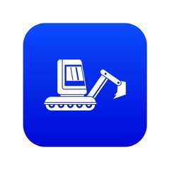 Poster - Mini excavator icon digital blue for any design isolated on white vector illustration