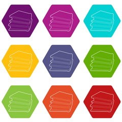 Poster - Two books icons 9 set coloful isolated on white for web