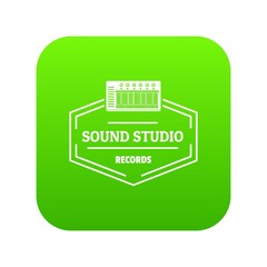 Poster - Sound studio icon green vector isolated on white background
