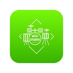 Poster - Instrument studio icon green vector isolated on white background