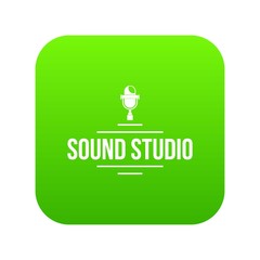 Poster - Stereo studio icon green vector isolated on white background