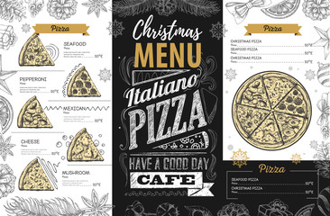 Wall Mural - Hand drawing Christmas holiday menu design. Restaurant menu