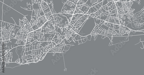 Urban vector city map of Galway, Ireland Tableau sur Toile