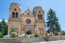 Cathedral Basilica Of Saint Francis Of Assisi, Also Known As Saint Francis Cathedral In Downtown Santa Fe, New  Mexico