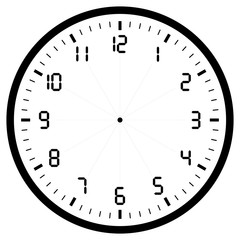 Wall Mural - black blank clock isolated on white for web and design,vector illustration