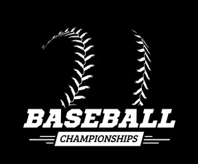 baseball ball on black background. vector illustration