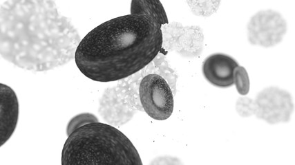 Wall Mural - creative 3d render of blood cells background