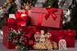 christmas gift boxes and decorations