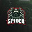 spider mascot logo design vector with modern illustration concept style for badge, emblem and t shirt printing. spider illustration with feet.