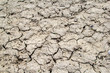 Dried and cracked earth soil from draught cracked terrain texture in summer from climate change and global warming effect