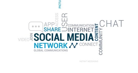 Wall Mural - social media, networks and internet cloud tag