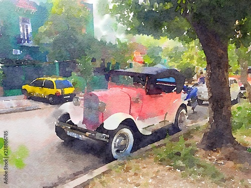 vintage-klasyczny-samochod-w-hawanie