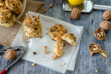 Homemade cookies with walnuts