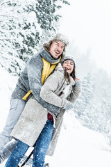 Wall Mural - winter love couple