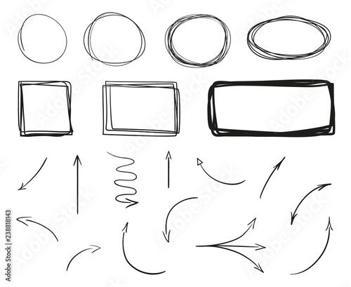 Hand Drawn Shapes On Isolated Background Abstract Geometric