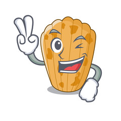 Two finger cake madeleine french isolated on mascot