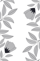 Wall Mural - flowers with branches and leaves icon