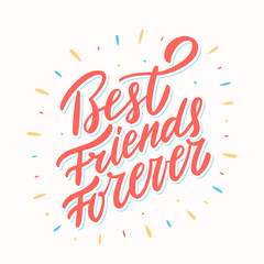 best friends forever. hand lettering.