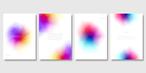 Wall Mural - Set of Colorful Modern Templates with Abstract Blurred Graphic Elements. Applicable for Banners, Posters, Web Backgrounds and Cover Prints. EPS 10 Vector.