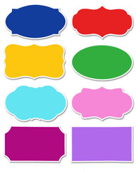 Wall Mural - set of label various colors with different shape isolated on white background.