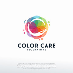 Wall Mural - colorful people care logo vector, health care logo designs template, design concept, logo, logotype 