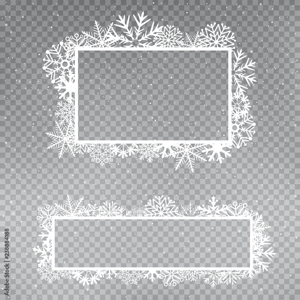 snowflakes frame template set Stock Vector | Adobe Stock