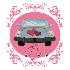 Sticker - Vintage wedding car