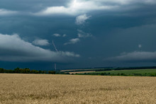 Rural Landscape With Lightning