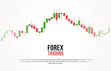 Vector background with stock market candlesticks chart. Forex trading creative design. Candlestick graph illustration for trade analytics