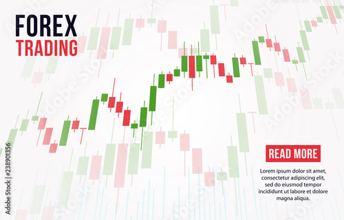 Vector Background With Stock Market Candlesticks Chart Forex - 