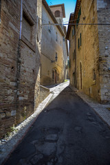 characteristic alley of Italian medieval village. Amelia, Umbria, Italy