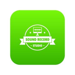 Poster - Modern sound studio icon green vector isolated on white background