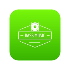 Wall Mural - Bass music icon green vector isolated on white background