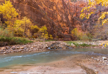 Sticker - Zion national Park Utah Fall Landscape