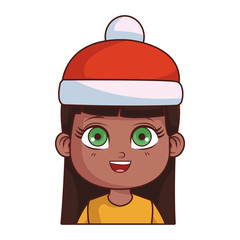 Sticker - cute winter girl cartoon