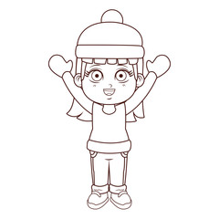 Sticker - cute winter girl cartoon