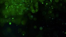 Sparkles In Water. Green Glitter Paint In Water, Abstract Cloud Formations On Black Background. Can Be Used As Gloss Transitions, Added To Art Modern Projects. Slow Motion