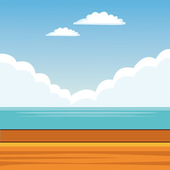 Sticker - landscape background cartoon