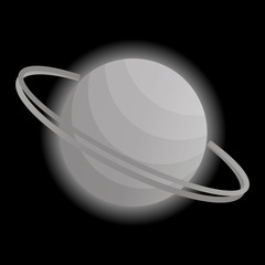 Wall Mural - glowing planet of saturn on a black background. planet with rings for your design. vector illustrati