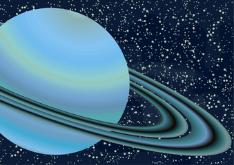 Wall Mural - planet saturn with an asteroid belt. starry colorful space background for your design. fantasy, cart