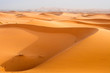 incredible orange dunes  in desert in Morocco