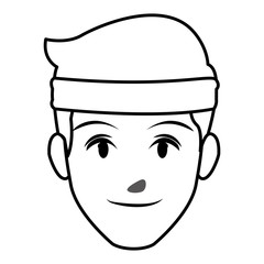 Sticker - cute man face cartoon