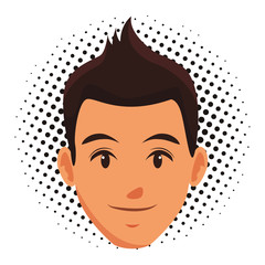 Sticker - cute man face cartoon